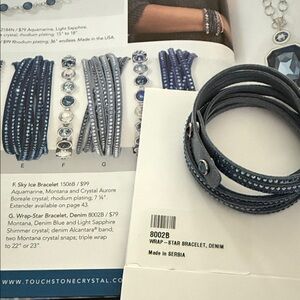 Touchstone Crystal wrap-star bracelet denim